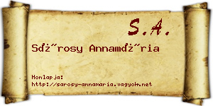 Sárosy Annamária névjegykártya