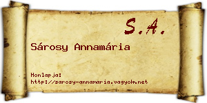 Sárosy Annamária névjegykártya